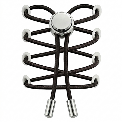 No-Tie Elastic Shoelaces with Metal Button