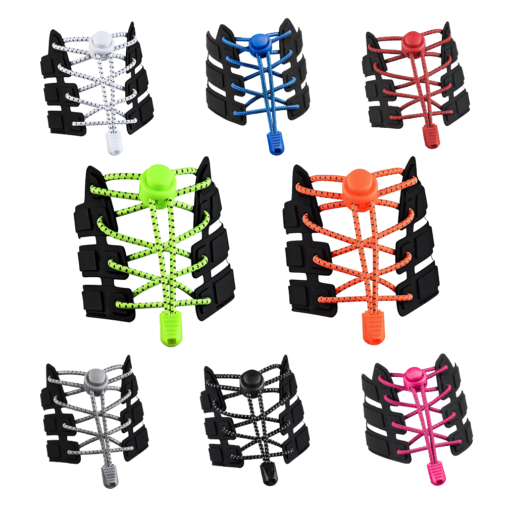 No-Tie Reflective Elastic Shoelaces - Adjustable Lock