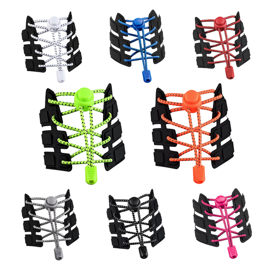 No-Tie Reflective Elastic Shoelaces - Adjustable Lock