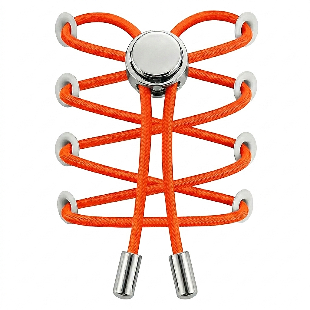 No-Tie Elastic Shoelaces with Metal Button