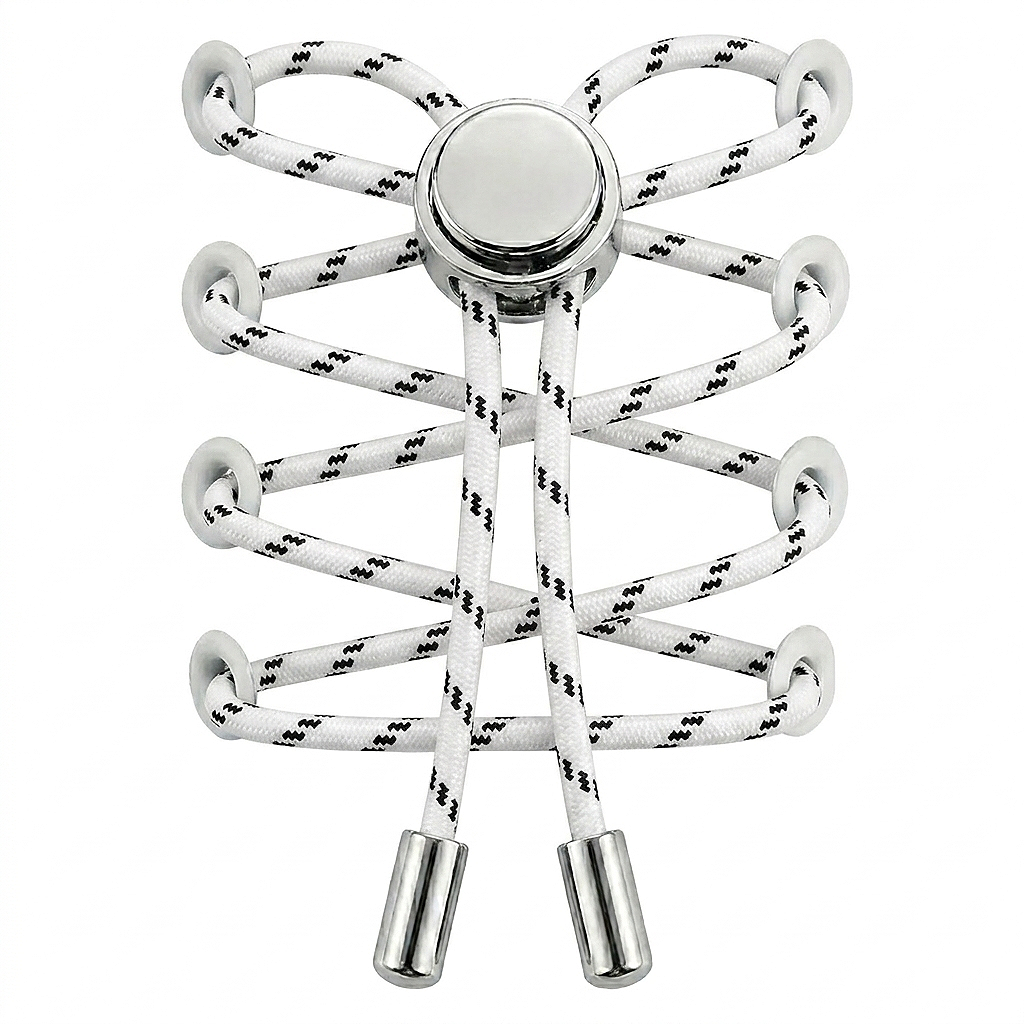 No-Tie Elastic Shoelaces with Metal Button