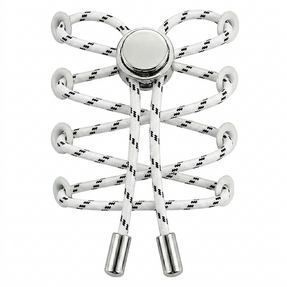 No-Tie Elastic Shoelaces with Metal Button