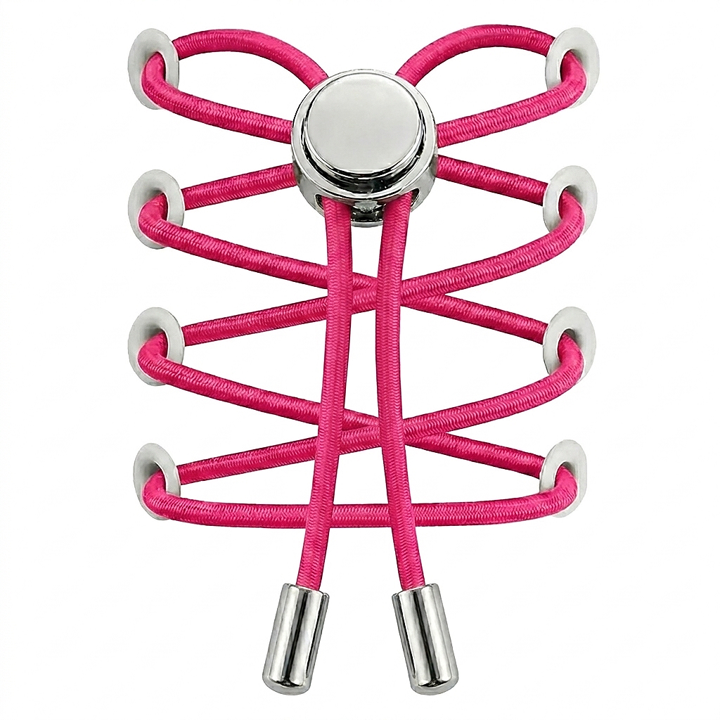 No-Tie Elastic Shoelaces with Metal Button