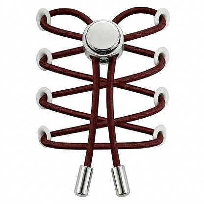 No-Tie Elastic Shoelaces with Metal Button
