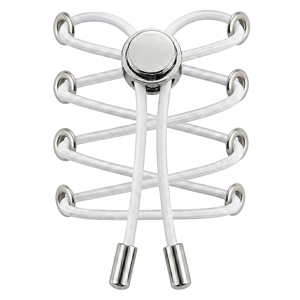 No-Tie Elastic Shoelaces with Metal Button