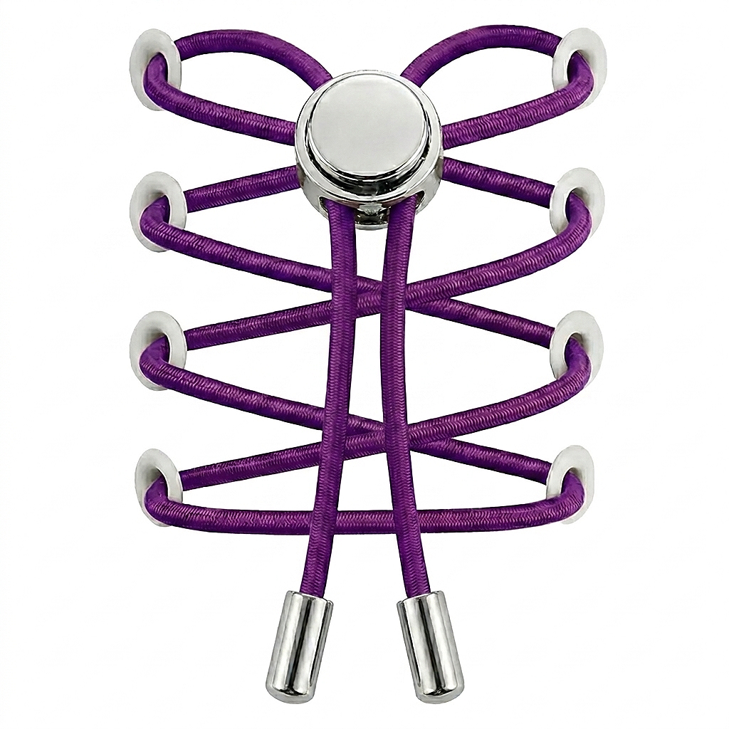 No-Tie Elastic Shoelaces with Metal Button