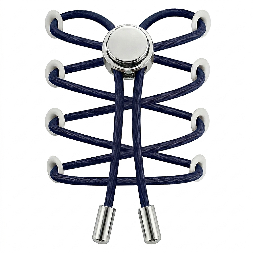 No-Tie Elastic Shoelaces with Metal Button