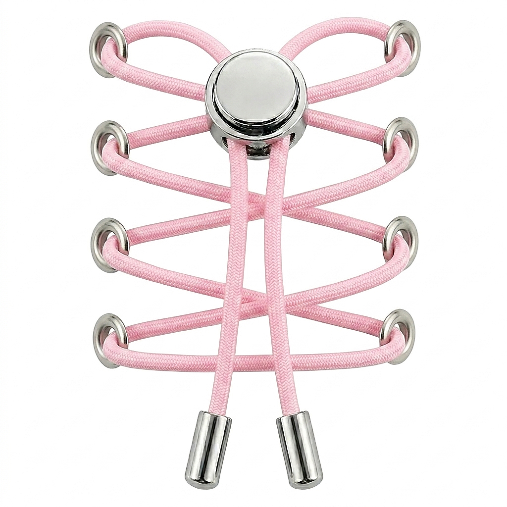 No-Tie Elastic Shoelaces with Metal Button