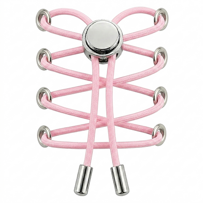 No-Tie Elastic Shoelaces with Metal Button