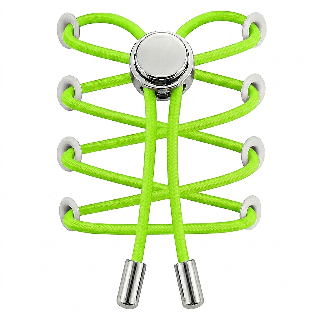 No-Tie Elastic Shoelaces with Metal Button