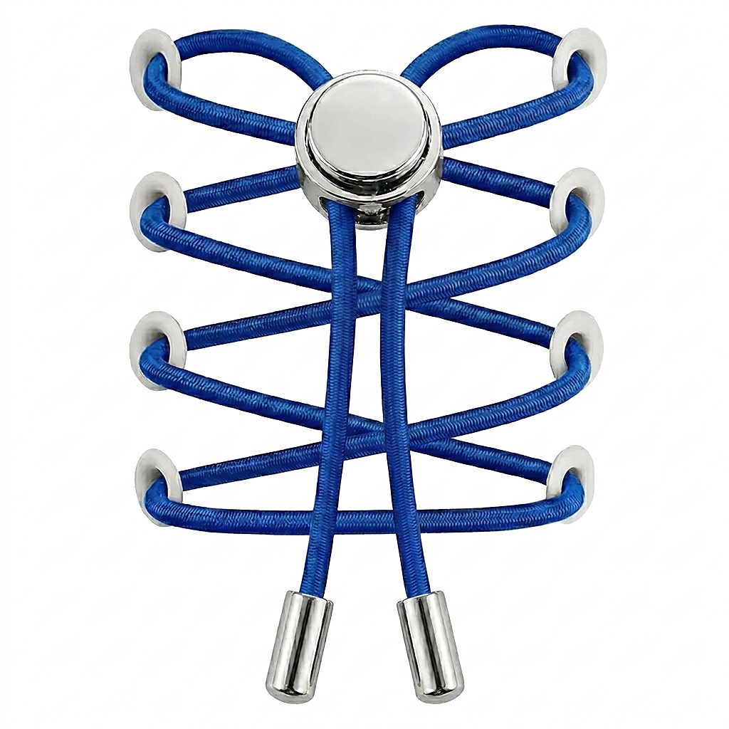 No-Tie Elastic Shoelaces with Metal Button