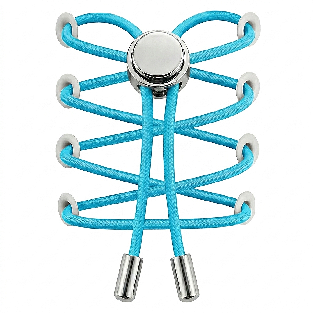 No-Tie Elastic Shoelaces with Metal Button