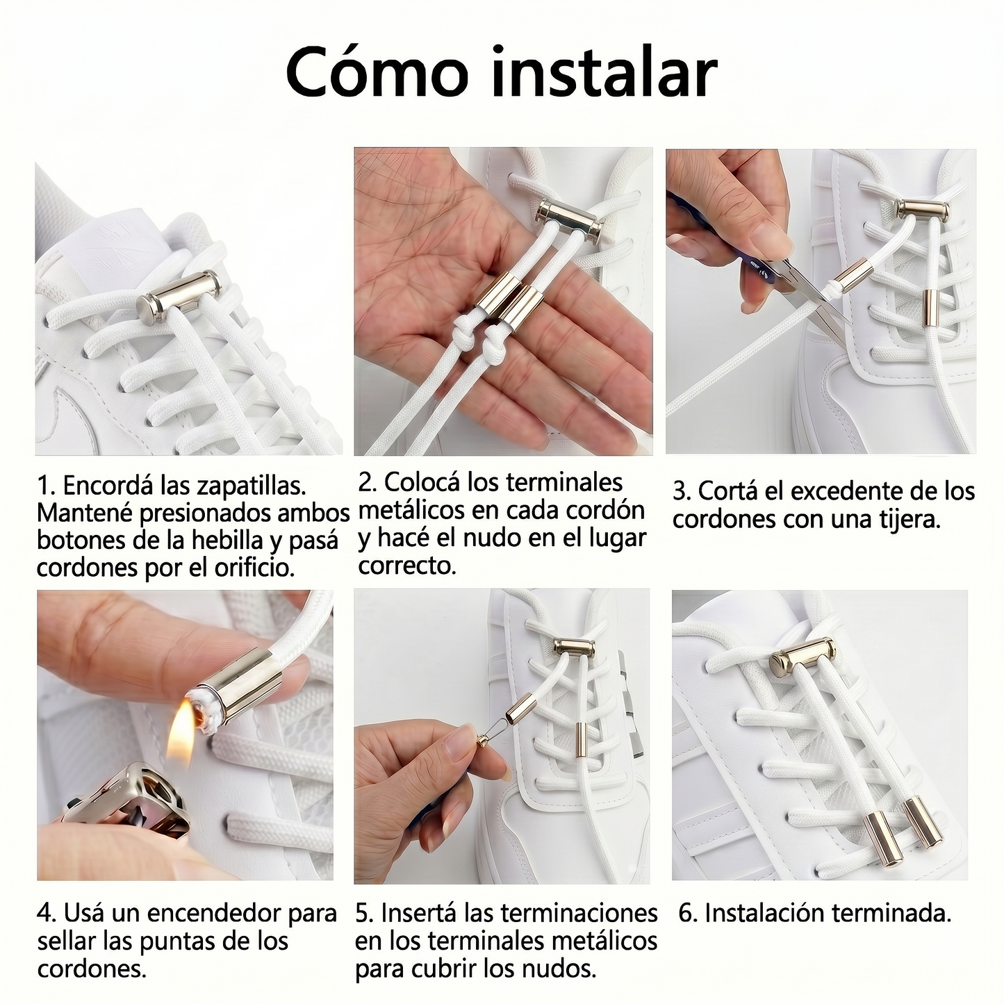 No-Tie Elastic Laces Metal Clip