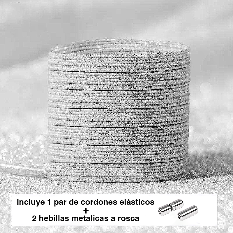 Glitter No-Tie Laces with Screw-on Metal Capsule