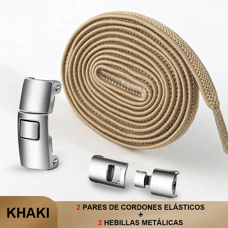 Elastic No-Tie Laces with Metal Buckle