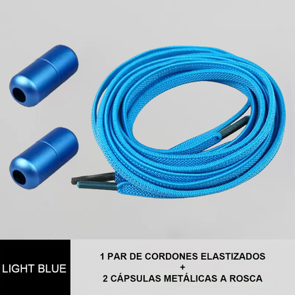 Cordones elásticos sin atar con cápsula metálica a rosca