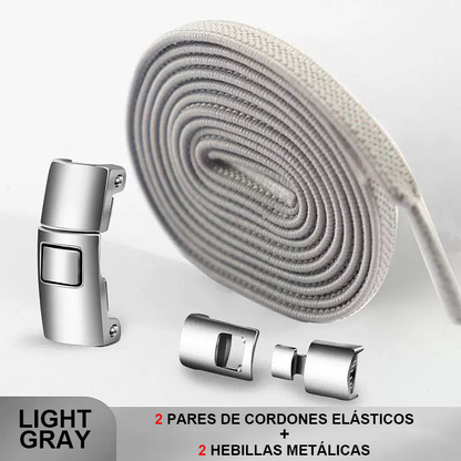 Elastic No-Tie Laces with Metal Buckle