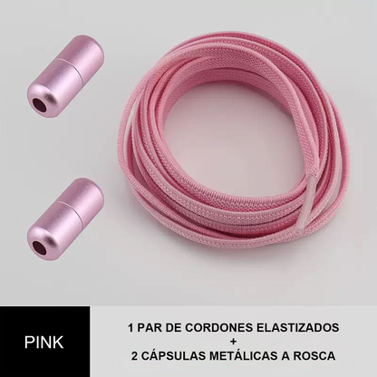 Cordones elásticos sin atar con cápsula metálica a rosca