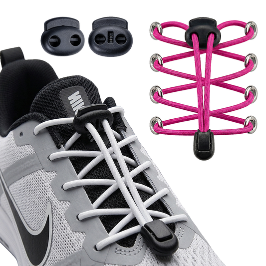 Black Clip Round Elastic No-Tie Shoelaces