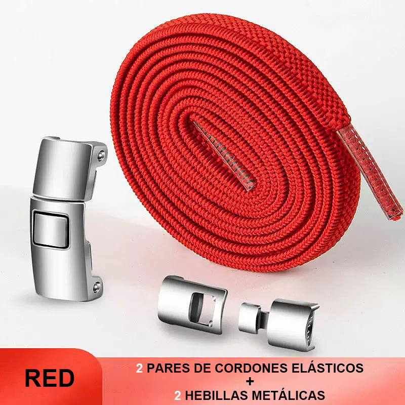 Elastic No-Tie Laces with Metal Buckle