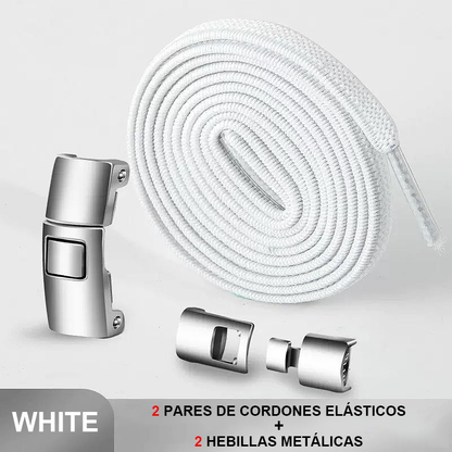 Elastic No-Tie Laces with Metal Buckle