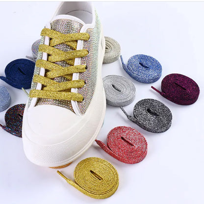 PREMIUM Flat Glitter Shoelaces - Without Packaging 125cm