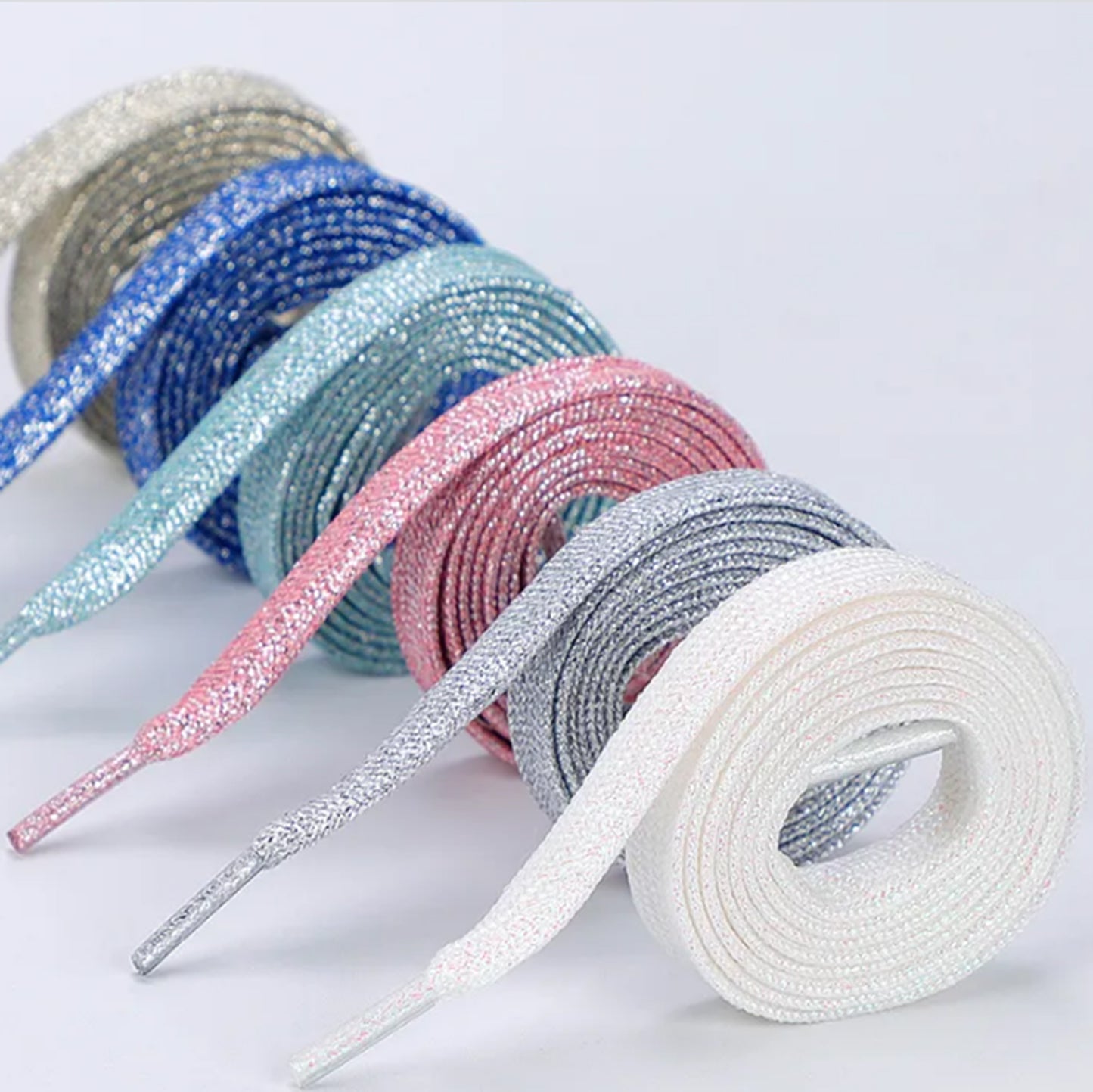 PREMIUM Flat Glitter Shoelaces - Without Packaging 125cm