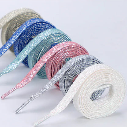 PREMIUM Flat Glitter Shoelaces - Without Packaging 125cm