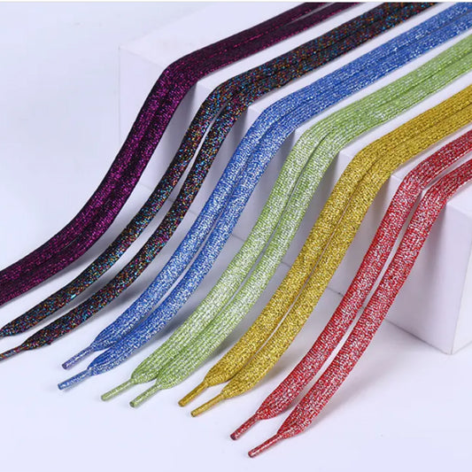 Cordones Glitter PREMIUM Planos - Sin Packaging 125cm